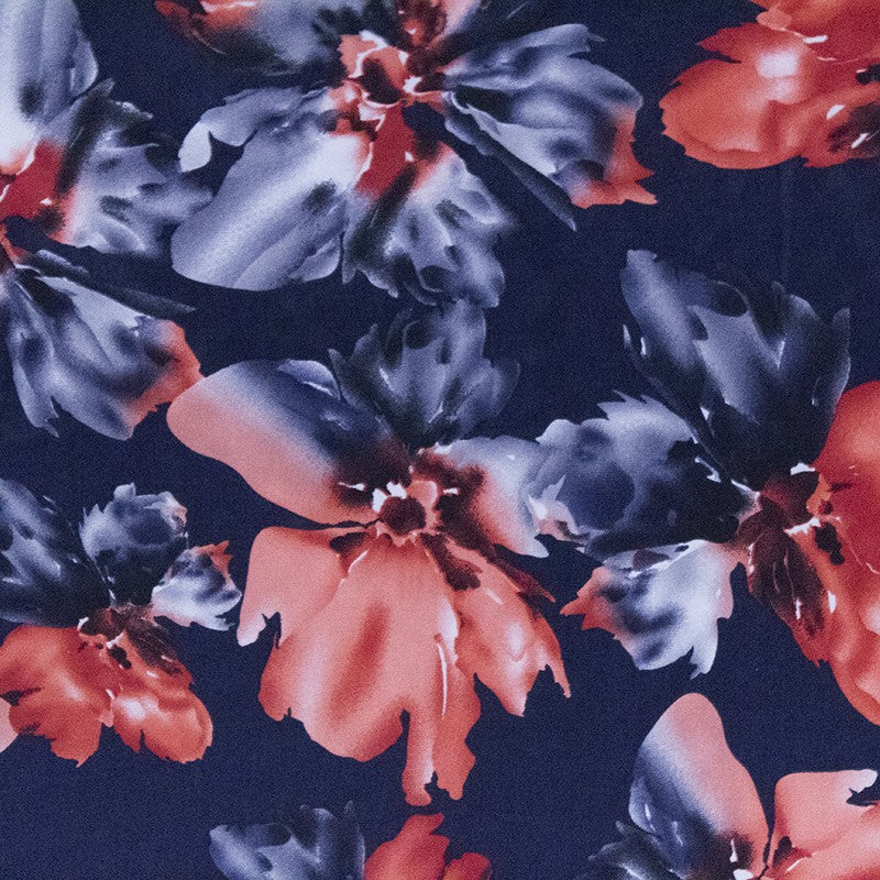 Polyester Satin Blume Koralle Marine - Ribes y Casals