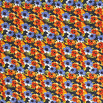 Polyester Satin Gemalte Blume Marine - Ribes y Casals