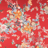 Polyester Satin Floral Rot - Ribes y Casals