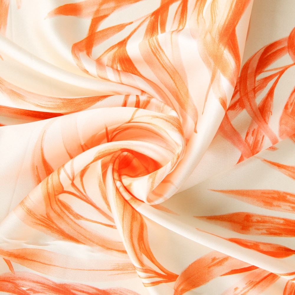 Satin Polyester Dschungel Orange - Ribes y Casals