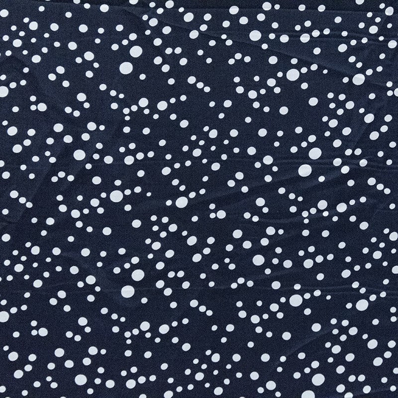 Polyester Satin Polka Dots Navy - Ribes y Casals