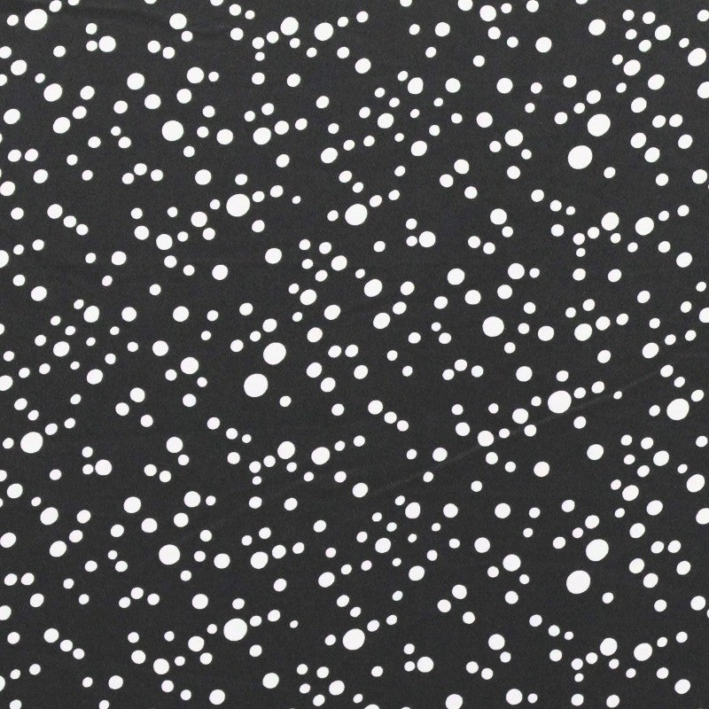Polyester Satin Polka Dots Schwarz - Ribes y Casals