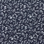 Polyester Satin Floral Strokes Marine - Ribes y Casals