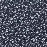 Polyester Satin Floral Strokes Marine - Ribes y Casals