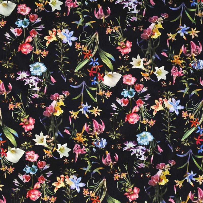 Polyester Satin Tropicana Schwarz - Ribes y Casals