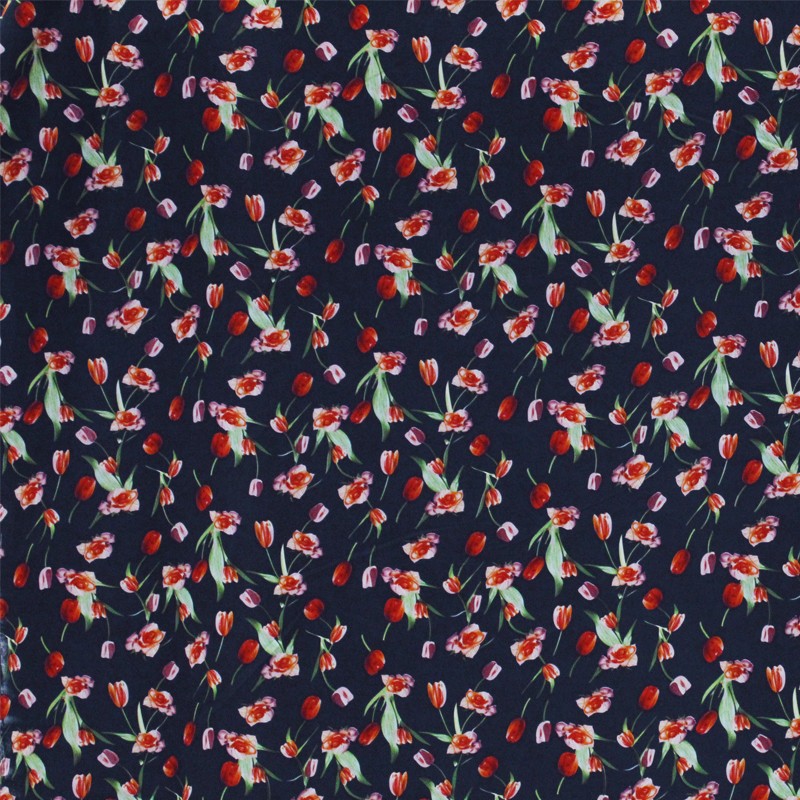Polyester Tulip Satin Marine - Ribes y Casals