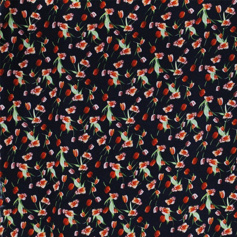 Polyester Tulip Satin Schwarz - Ribes y Casals