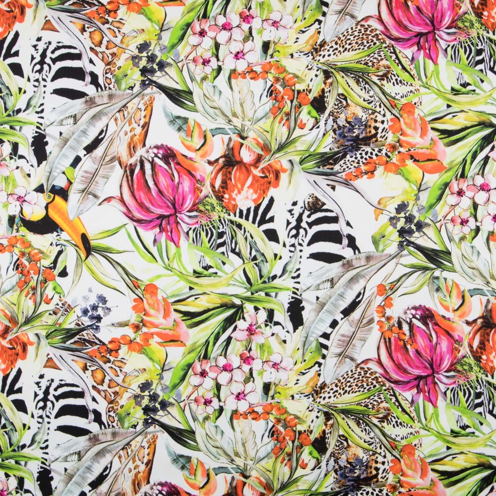 Italienischer Seidensatin Wild Floral - Ribes y Casals