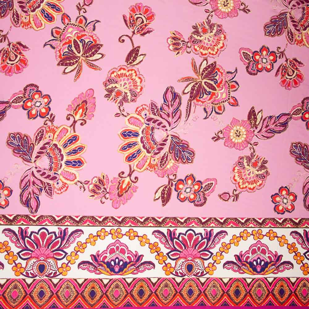 Satin Bangladesch Rosa Bordüre - Ribes y Casals