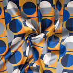Blau Geometrisch gemusterter Satin - Ribes y Casals
