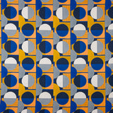 Blau Geometrisch gemusterter Satin - Ribes y Casals
