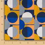 Blau Geometrisch gemusterter Satin - Ribes y Casals