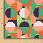 Grüner geometrisch bedruckter Satin - Ribes y Casals