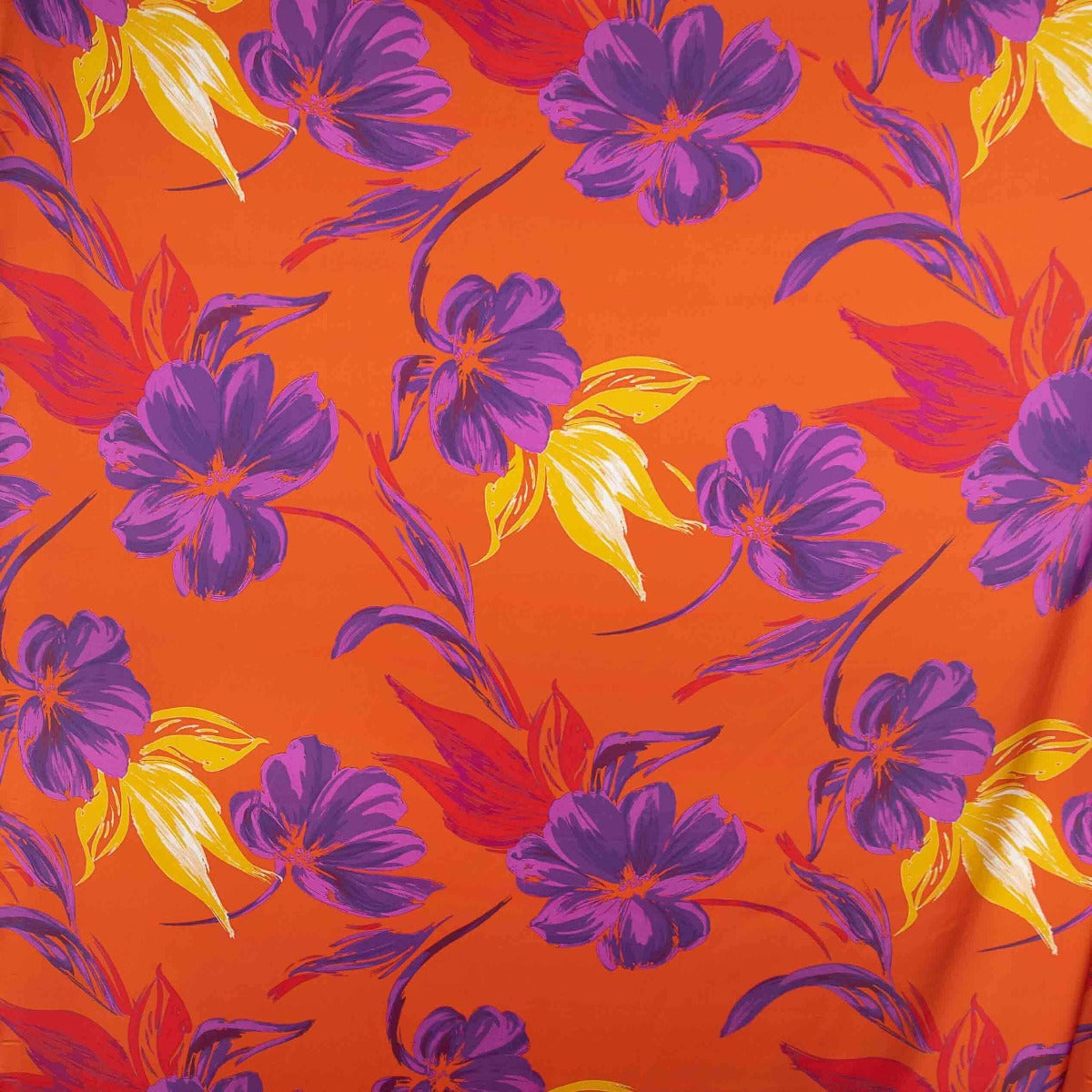 Bedruckter Satin Tuser Orange - Ribes y Casals