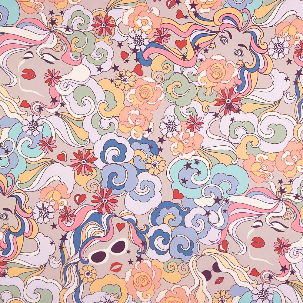 Feiner Polyester-Satin Fantasy Face - Ribes y Casals