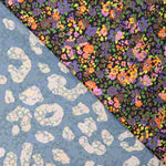 Satin Polyester Druck Multiflor Orange - Ribes y Casals