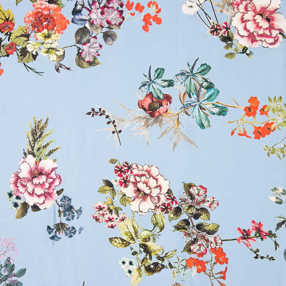 Blauer Creton Print Satin - Ribes y Casals