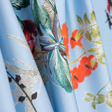 Blauer Creton Print Satin - Ribes y Casals