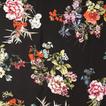 Schwarzer Creton Print Satin - Ribes y Casals