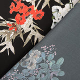 Schwarzer Creton Print Satin - Ribes y Casals
