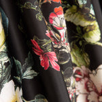 Schwarzer Creton Print Satin - Ribes y Casals