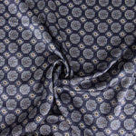 Polyester Satin Marineblau Geometrischer Druck - Ribes y Casals