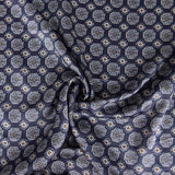 Polyester Satin Marineblau Geometrischer Druck - Ribes y Casals