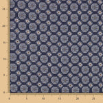 Polyester Satin Marineblau Geometrischer Druck - Ribes y Casals