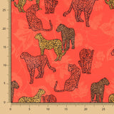 Satin Jacquard Leopard Rot - Ribes y Casals