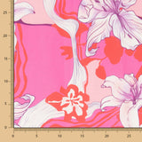 Polynesia Fuchsia Bedruckter Satin - Ribes y Casals