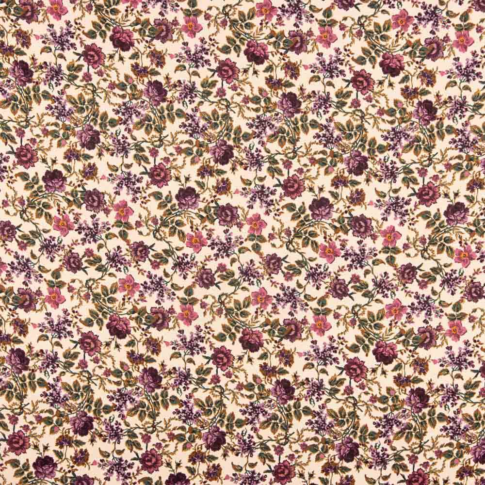 Satin Pfirsich Leder Floral - Ribes y Casals