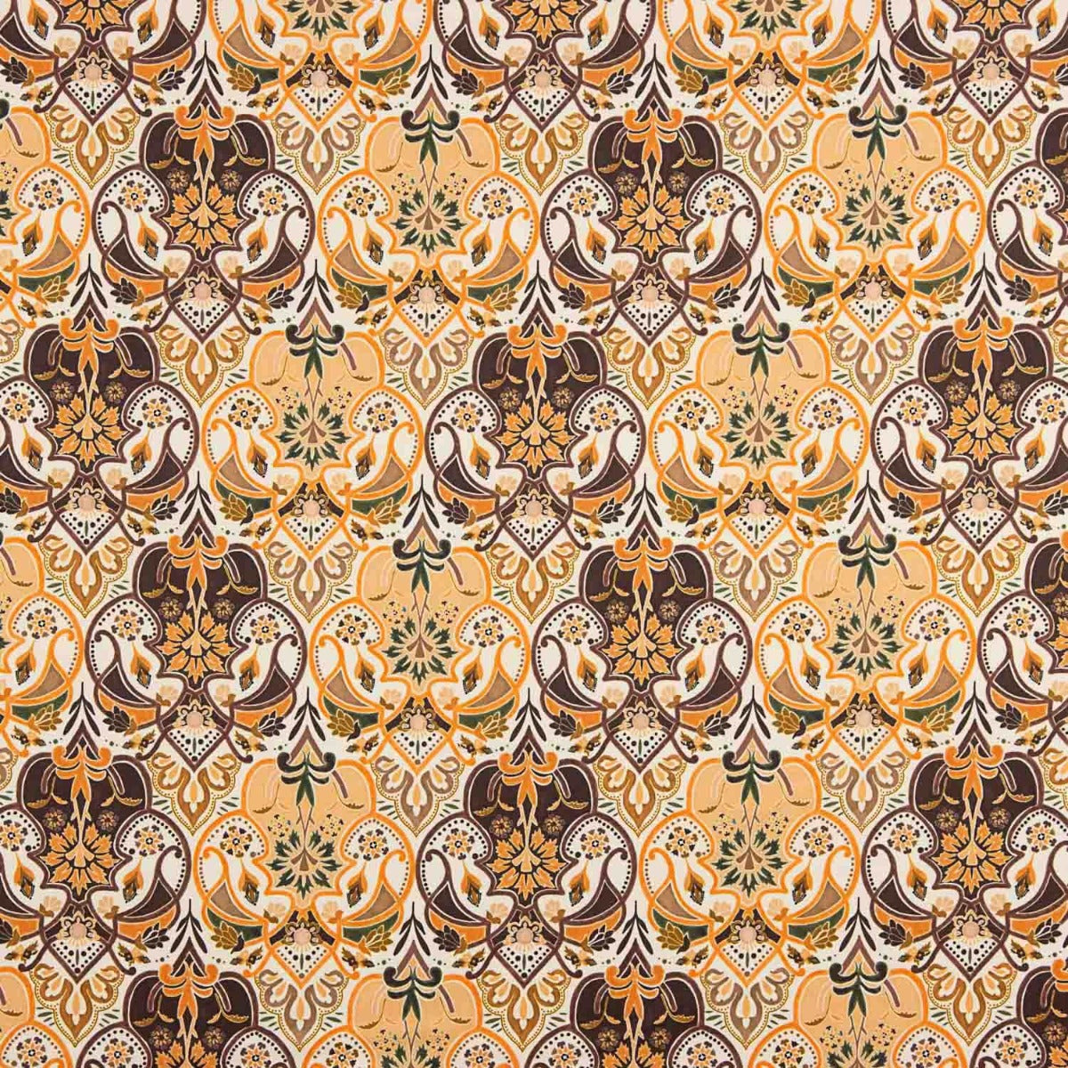 Polyester Satin Bedruckt Nimes Orange - Ribes y Casals