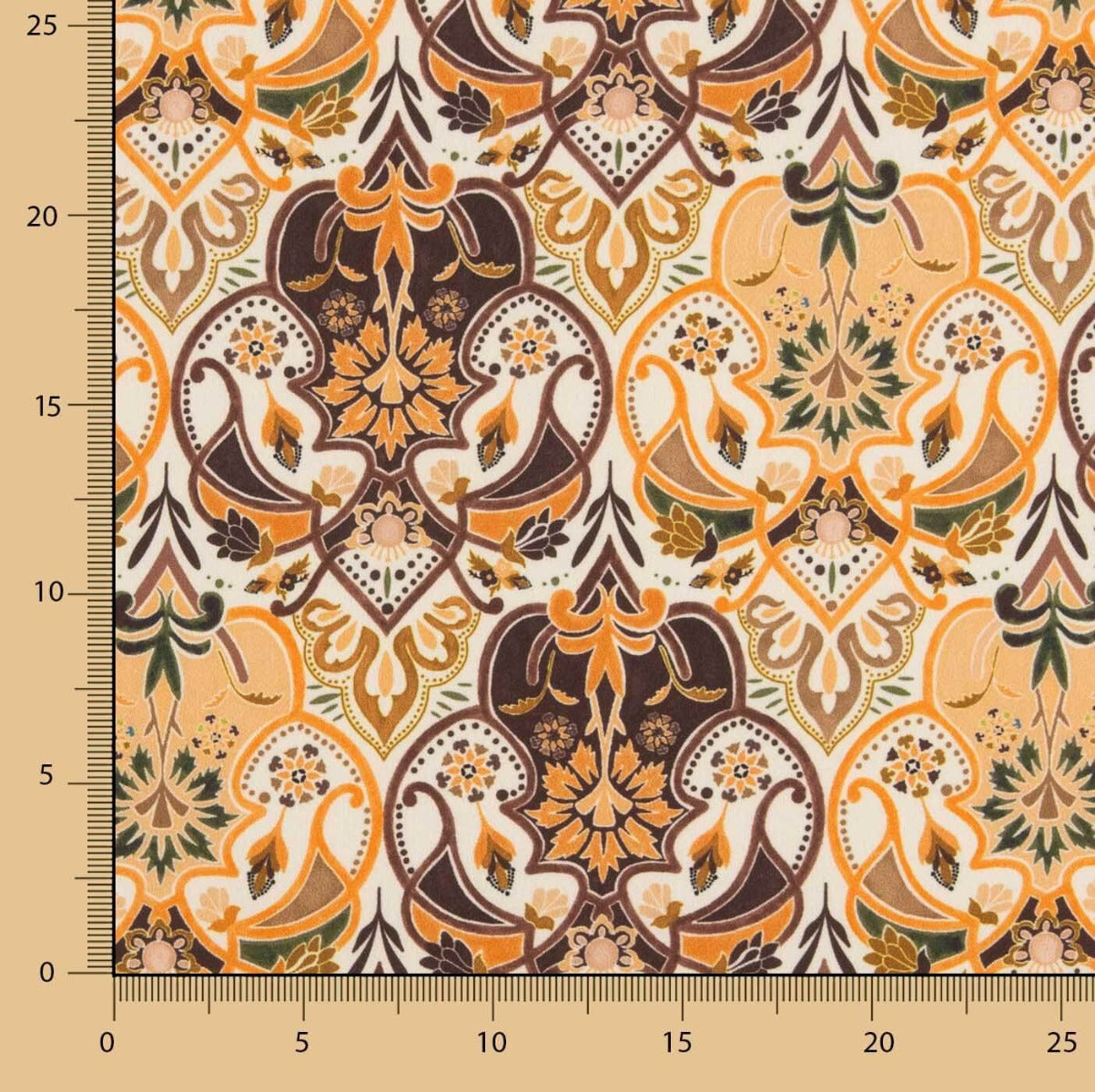 Polyester Satin Bedruckt Nimes Orange - Ribes y Casals