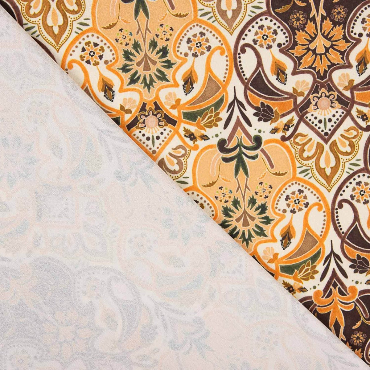 Polyester Satin Bedruckt Nimes Orange - Ribes y Casals