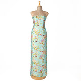 Naturseidensatin Cremona Blau - Ribes y Casals