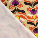 Satin-Elasthan-Blumen Goldenes Beige - Ribes y Casals