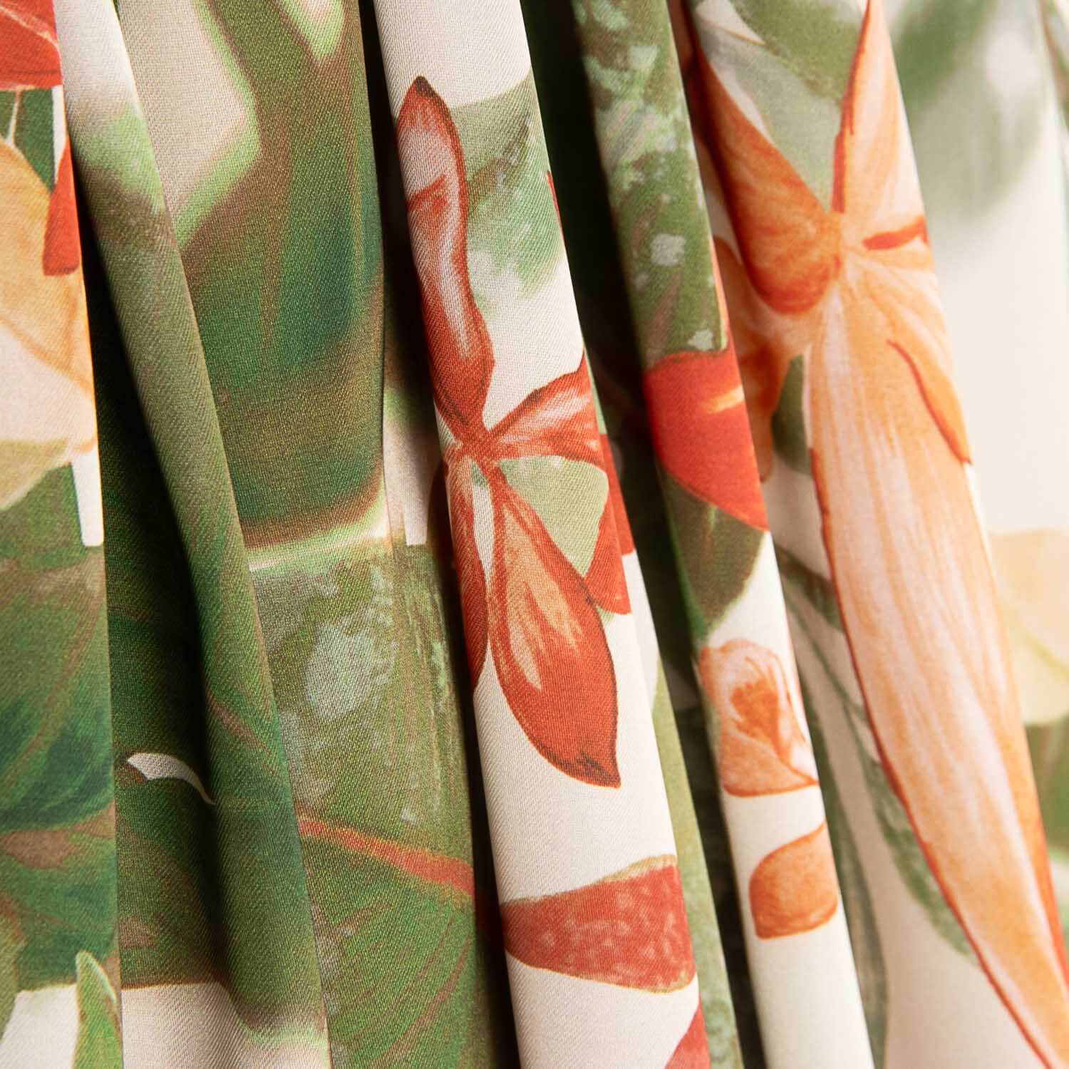 Polyester-Satin mit tropischem Orchideenmuster - Ribes y Casals