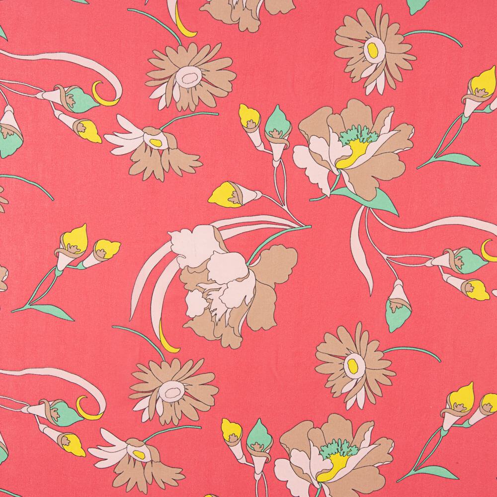 Polyester Gaze Himbeere Blume - Ribes y Casals