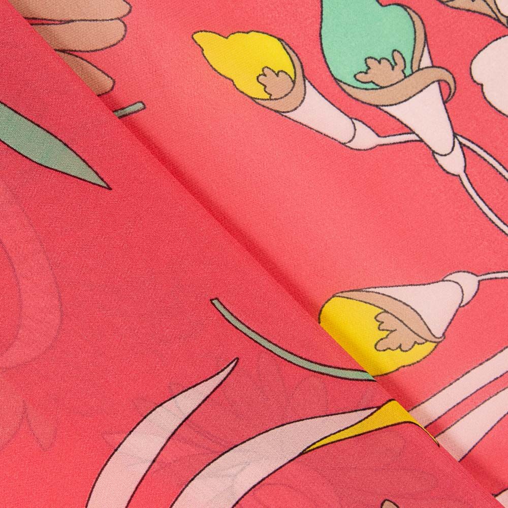 Polyester Gaze Himbeere Blume - Ribes y Casals