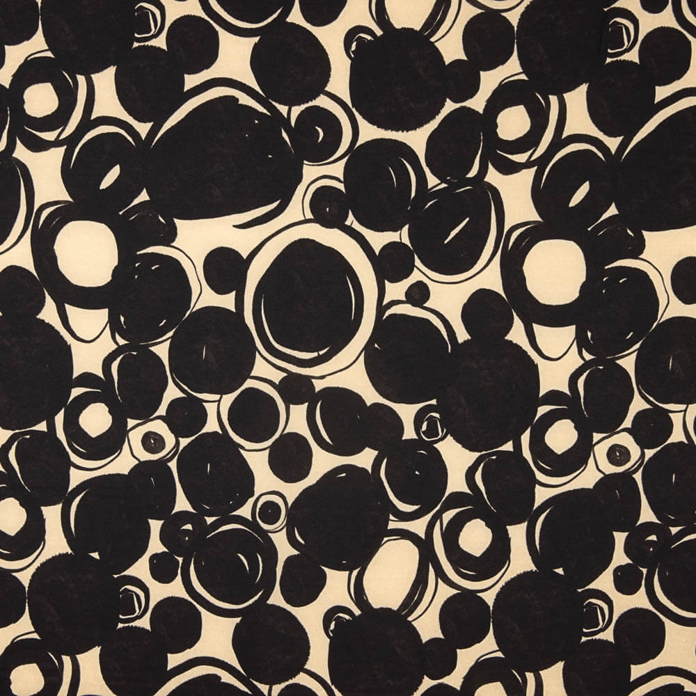 Twill Polyester Kreise Schwarz - Ribes y Casals