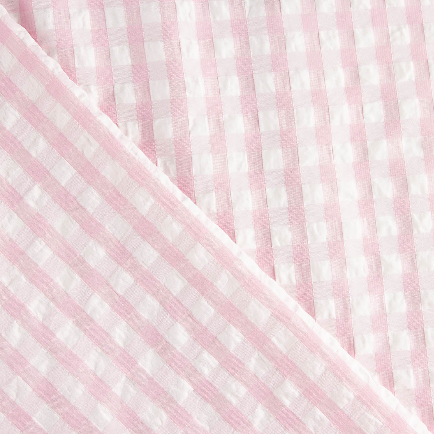Seersucker Tencel Karierte Maxi Rosa - Ribes y Casals