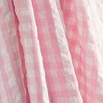 Seersucker Tencel Karierte Maxi Rosa - Ribes y Casals