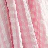 Seersucker Tencel Karierte Maxi Rosa - Ribes y Casals