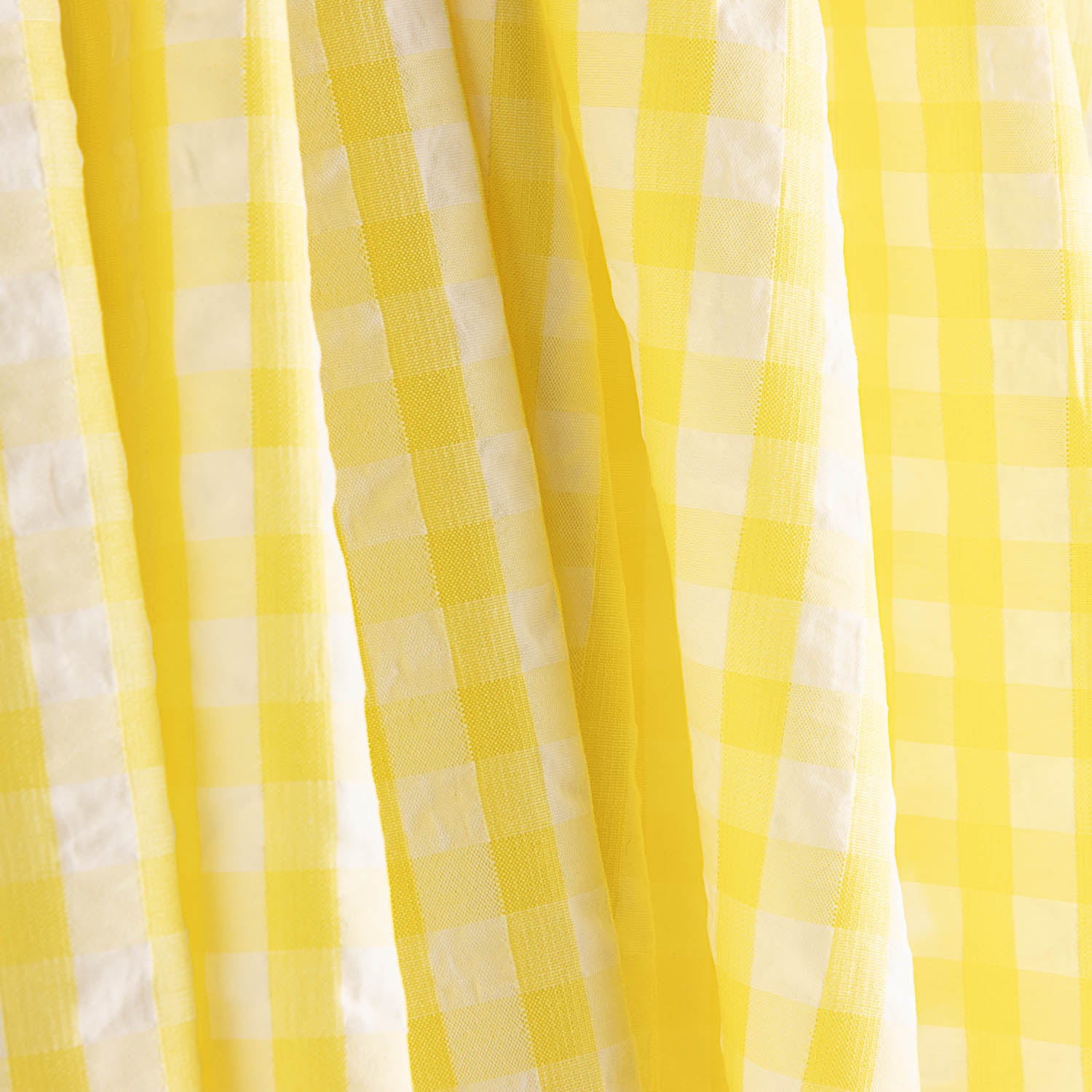 Seersucker Tencel Plaid Maxi Gelb - Ribes y Casals