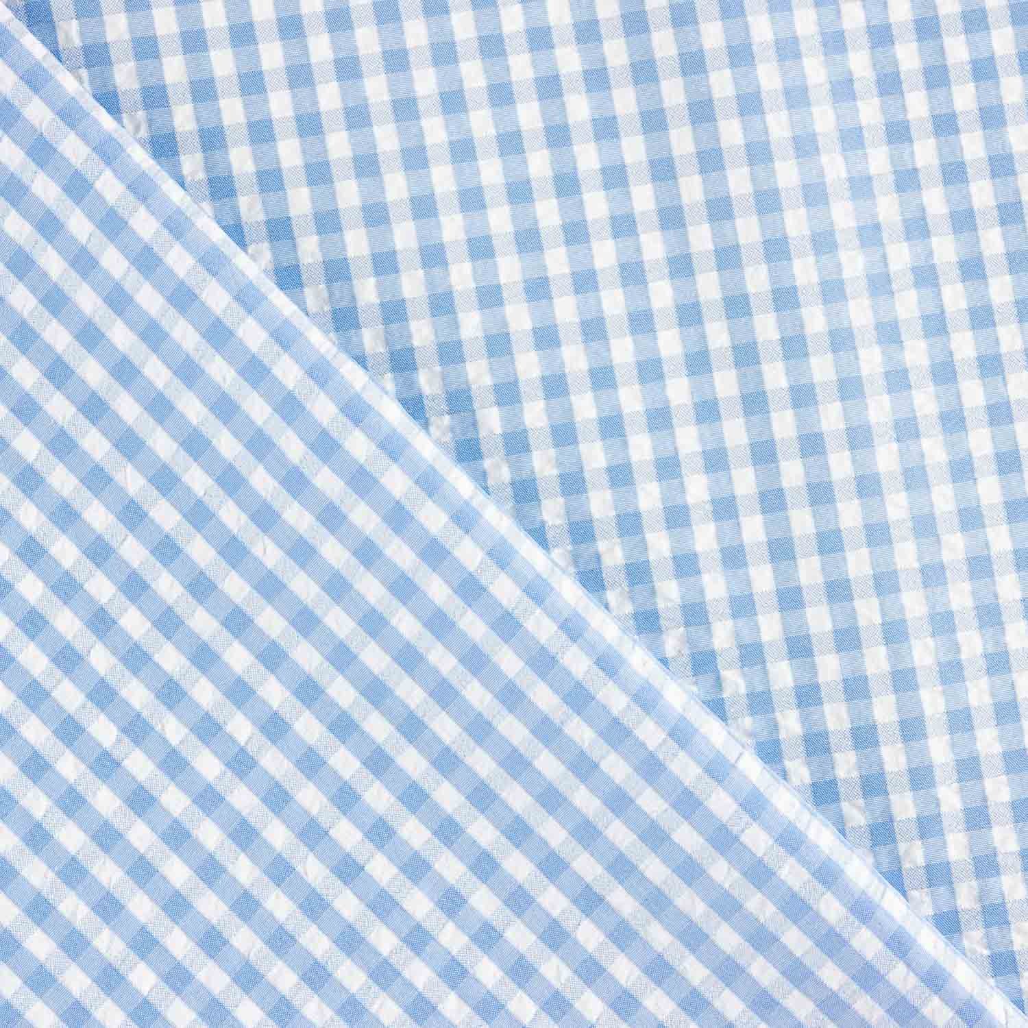 Seersucker Tencel Karierter Mini Blau - Ribes y Casals