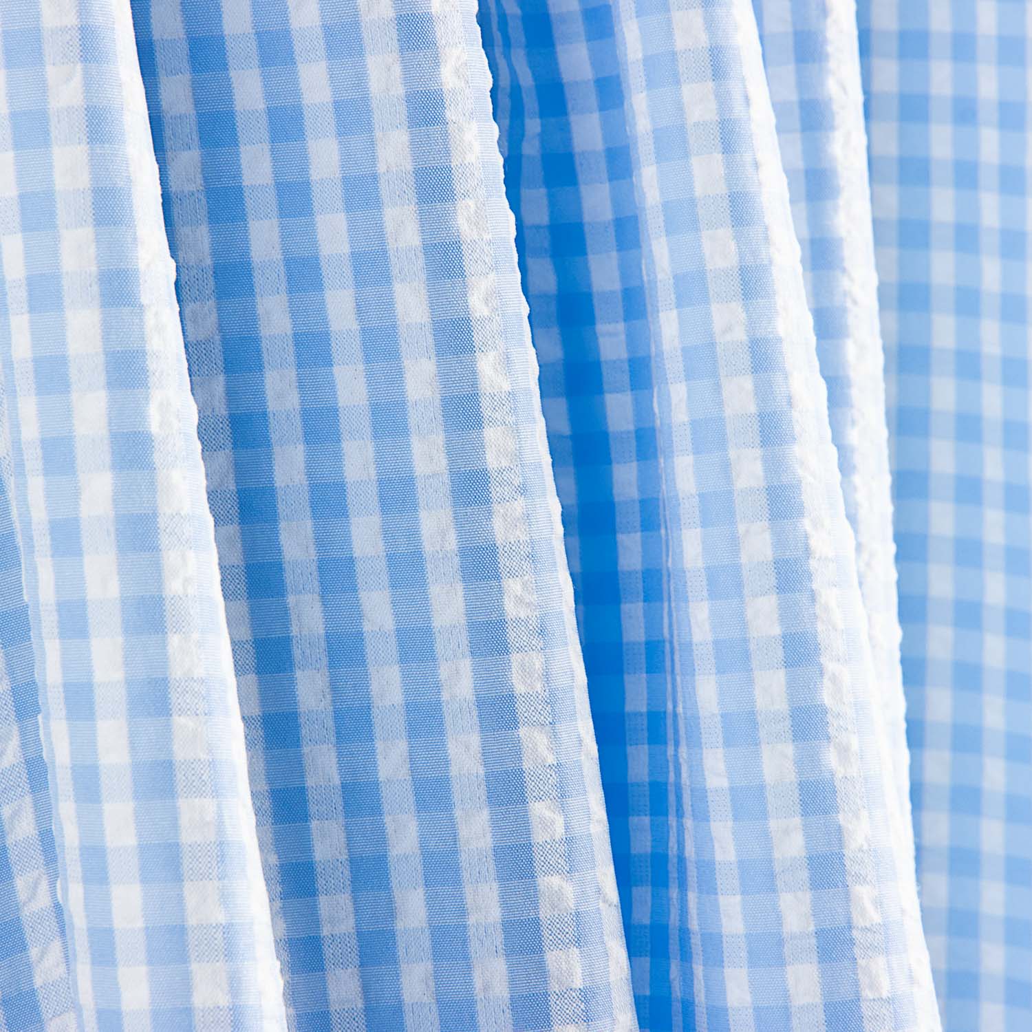 Seersucker Tencel Karierter Mini Blau - Ribes y Casals