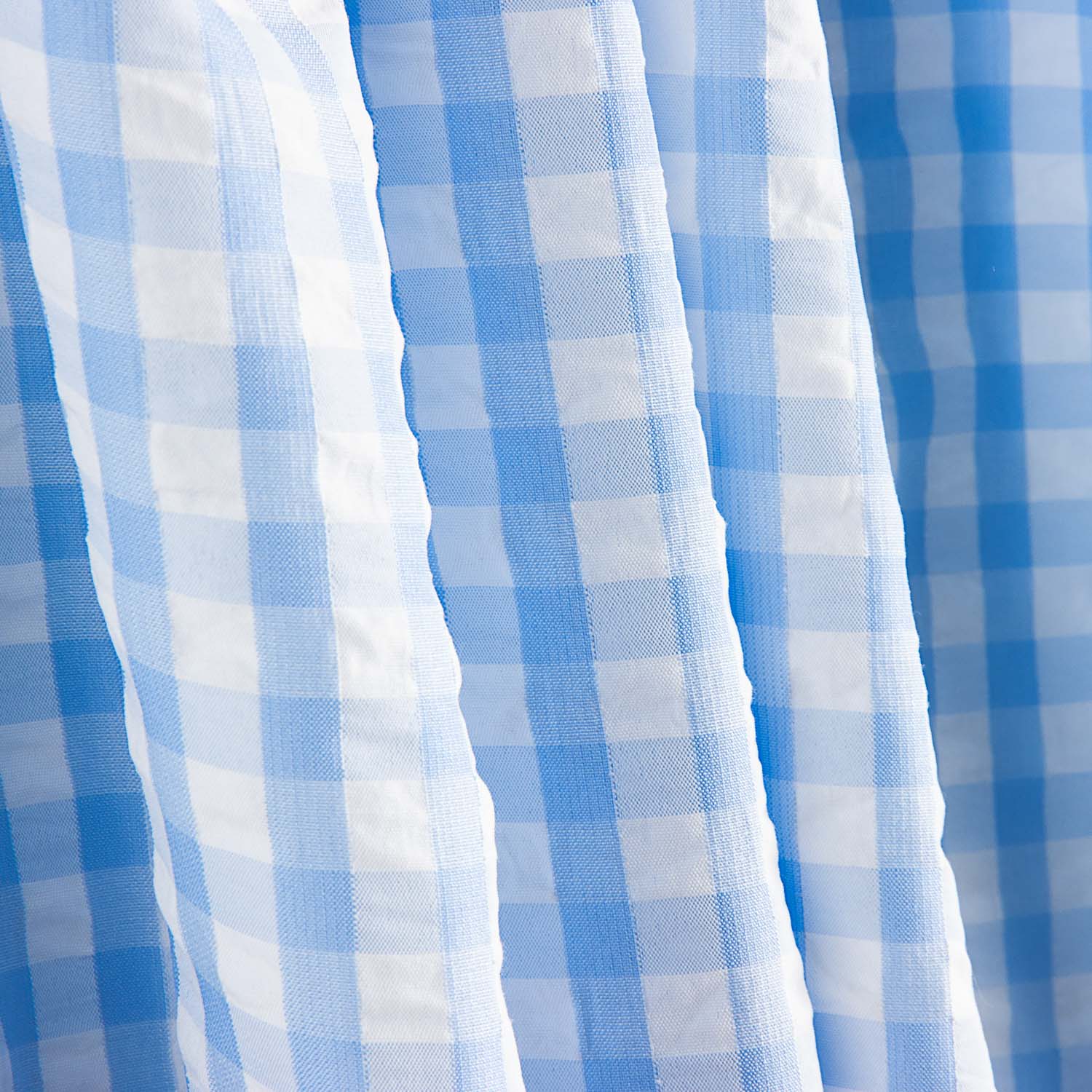 Seersucker Tencel Plaid Maxi Blau - Ribes y Casals