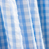 Seersucker Tencel Plaid Maxi Blau - Ribes y Casals