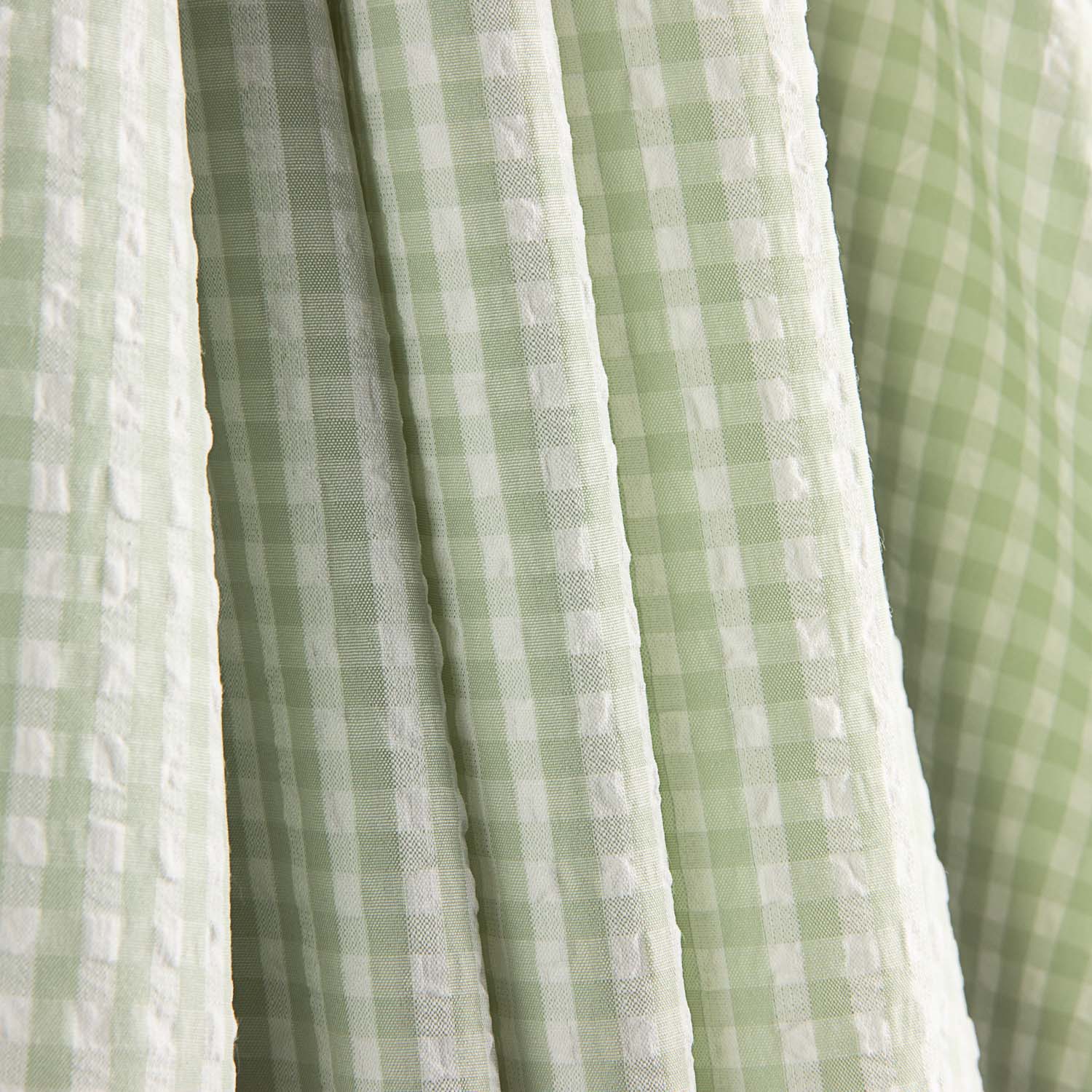 Seersucker Tencel Karierter Mini Grün - Ribes y Casals