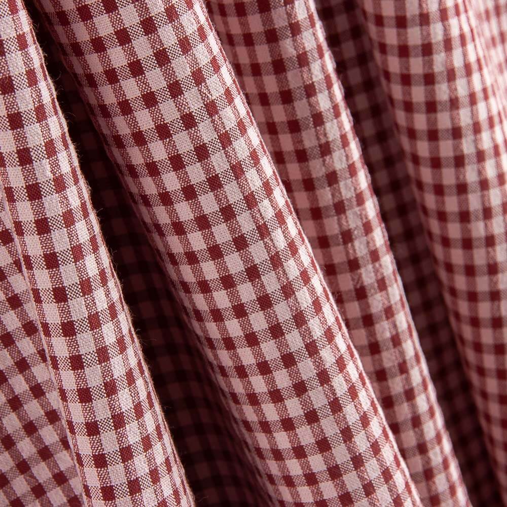 Seersucker Baumwolle Mini Square Bordeaux - Ribes y Casals